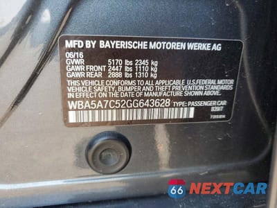 Zdjęcie 12 z 12 samochodu: 2016 BMW 528 XI VIN:WBA5A7C52GG643628 - miniatura