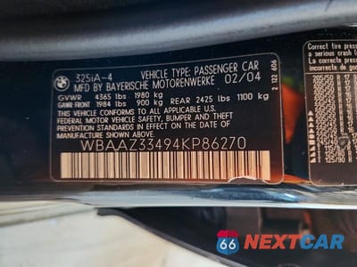 Zdjęcie 13 z 13 samochodu: 2004 BMW 325 IS SULEV VIN:WBAAZ33494KP86270 - miniatura