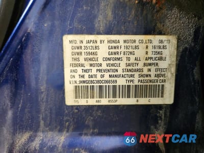 Zdjęcie 12 z 12 samochodu: 2013 HONDA FIT VIN:JHMGE8G38DC066569 - miniatura