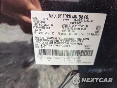 Zdjęcie 13 z 13 samochodu: 2014 FORD EDGE SEL VIN:2FMDK3JC5EBA02558 - miniatura