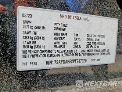 Zdjęcie 12 z 12 samochodu: 2023 TESLA MODEL Y VIN:7SAYGAEE2PF747025 - miniatura