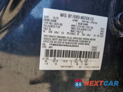 Zdjęcie 13 z 13 samochodu: 2022 FORD EXPLORER XLT VIN:1FMSK8DH6NGA28543 - miniatura