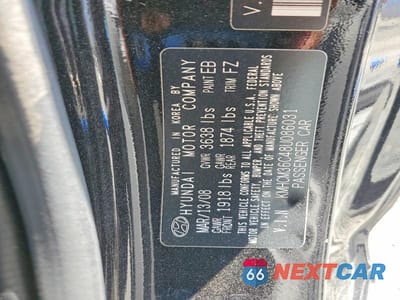 Zdjęcie 14 z 14 samochodu: 2008 HYUNDAI ACCENT GS VIN:KMHCM36C48U086031 - miniatura
