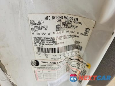 Zdjęcie 12 z 12 samochodu: 2013 FORD F150 SUPERCREW VIN:1FTFW1ET4DKG11998 - miniatura