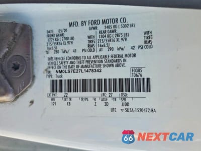 Zdjęcie 12 z 12 samochodu: 2020 FORD TRANSIT CONNECT XL VIN:NM0LS7E27L1478342 - miniatura