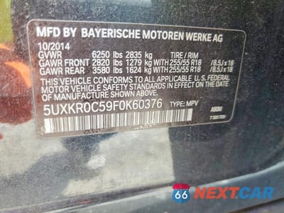 Zdjęcie 13 z 13 samochodu: 2015 BMW X5 XDRIVE35I VIN:5UXKR0C59F0K60376 - miniatura