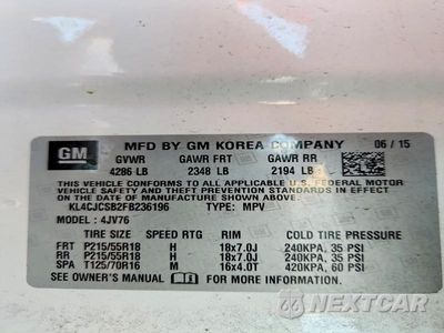 Zdjęcie 13 z 13 samochodu: 2015 BUICK ENCORE VIN:KL4CJCSB2FB236196 - miniatura