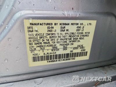 Zdjęcie 12 z 12 samochodu: 2004 NISSAN MAXIMA 3.5 SE VIN:1N4BA41E14C899162 - miniatura