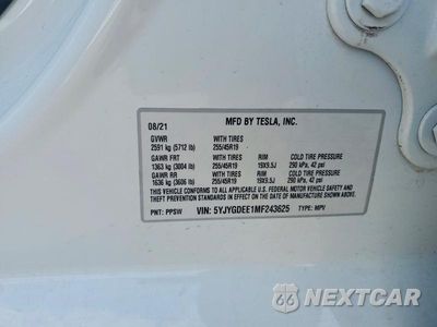 Zdjęcie 13 z 13 samochodu: 2021 TESLA MODEL Y VIN:5YJYGDEE1MF243625 - miniatura