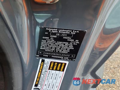 Zdjęcie 12 z 12 samochodu: 2012 LAMBORGHINI GALLARDO VIN:ZHWGU5BZ5CLA11472 - miniatura