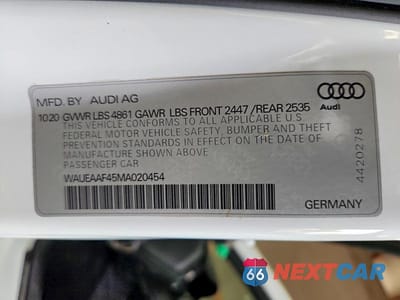 Zdjęcie 13 z 13 samochodu: 2021 AUDI A4 PREMIUM PLUS 45 VIN:WAUEAAF45MA020454 - miniatura
