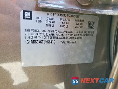 Zdjęcie 13 z 13 samochodu: 2014 CHEVROLET VOLT VIN:1G1RD6E46EU156479 - miniatura