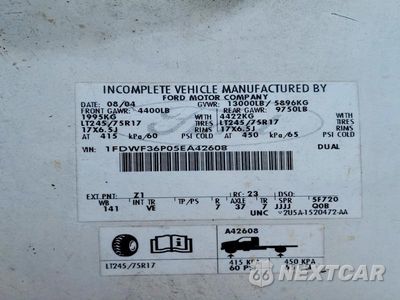 Zdjęcie 12 z 12 samochodu: 2005 FORD F350 SUPER DUTY VIN:1FDWF36P05EA42608 - miniatura