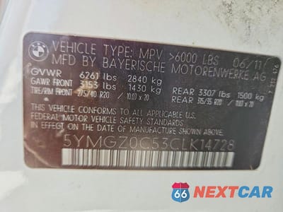 Zdjęcie 13 z 13 samochodu: 2012 BMW X6 M VIN:5YMGZ0C53CLK14728 - miniatura