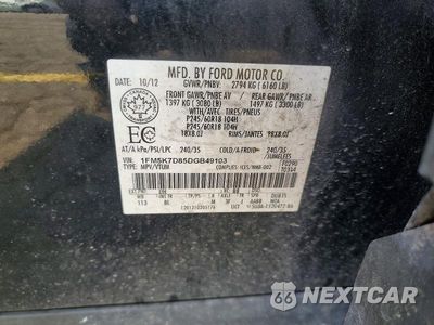 Zdjęcie 13 z 13 samochodu: 2013 FORD EXPLORER XLT VIN:1FM5K7D85DGB49103 - miniatura
