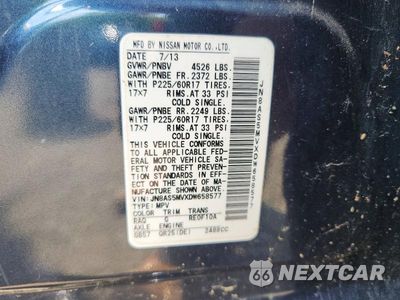 Zdjęcie 13 z 13 samochodu: 2013 NISSAN ROGUE S VIN:JN8AS5MVXDW658577 - miniatura