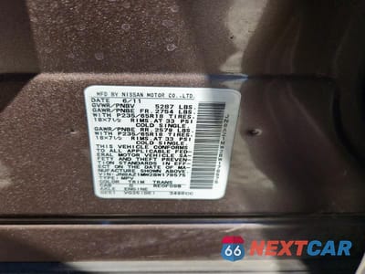 Zdjęcie 13 z 13 samochodu: 2011 NISSAN MURANO S VIN:JN8AZ1MW2BW178575 - miniatura
