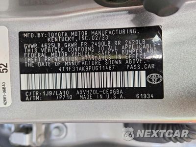 Zdjęcie 13 z 13 samochodu: 2023 TOYOTA CAMRY XLE VIN:4T1F31AK9PU611487 - miniatura