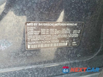 Zdjęcie 14 z 14 samochodu: 2015 BMW X5 XDRIVE35I VIN:5UXKR0C52F0K70568 - miniatura