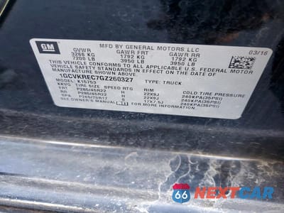 Zdjęcie 12 z 12 samochodu: 2016 CHEVROLET SILVERADO K1500 LT VIN:1GCVKREC7GZ260327 - miniatura