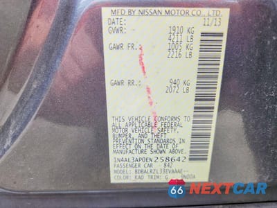 Zdjęcie 12 z 12 samochodu: 2014 NISSAN ALTIMA 2.5 S VIN:1N4AL3AP0EN258642 - miniatura