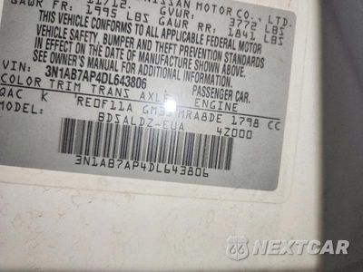 Zdjęcie 14 z 14 samochodu: 2013 NISSAN SENTRA S VIN:3N1AB7AP4DL643806 - miniatura