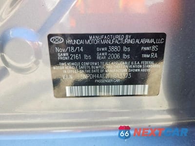 Zdjęcie 12 z 12 samochodu: 2015 HYUNDAI ELANTRA LIMITED VIN:5NPDH4AE2FH613373 - miniatura