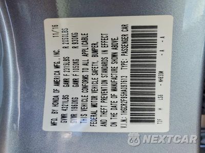Zdjęcie 12 z 12 samochodu: 2017 HONDA ACCORD EXL VIN:1HGCR2F95HA097613 - miniatura