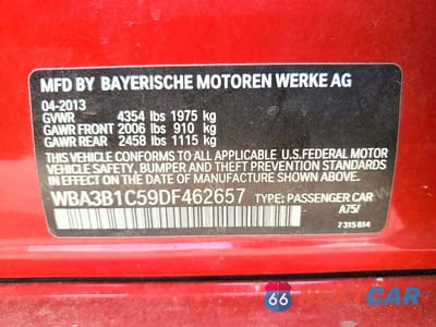 Zdjęcie 12 z 12 samochodu: 2013 BMW 320 I VIN:WBA3B1C59DF462657 - miniatura