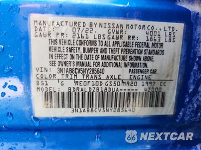Zdjęcie 13 z 13 samochodu: 2022 NISSAN SENTRA SV VIN:3N1AB8CV5NY285640 - miniatura