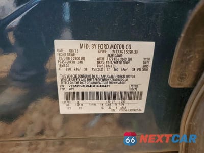 Zdjęcie 13 z 13 samochodu: 2016 FORD EDGE SE VIN:2FMPK3G94GBC40431 - miniatura