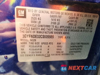 Zdjęcie 13 z 13 samochodu: 2012 CADILLAC SRX LUXURY COLLECTION VIN:3GYFNDE32CS609989 - miniatura