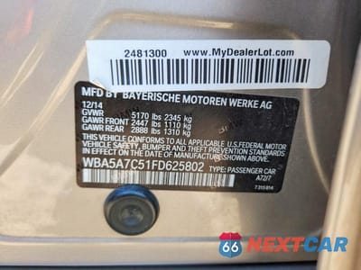 Zdjęcie 12 z 12 samochodu: 2015 BMW 528 XI VIN:WBA5A7C51FD625802 - miniatura