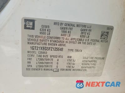 Zdjęcie 13 z 13 samochodu: 2015 GMC SIERRA C2500 HEAVY DUTY VIN:1GT21XEG5FZ125648 - miniatura