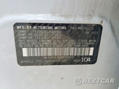 Zdjęcie 12 z 12 samochodu: 2024 MITSUBISHI MIRAGE G4 SE VIN:ML32FVFJ6RHF00933 - miniatura