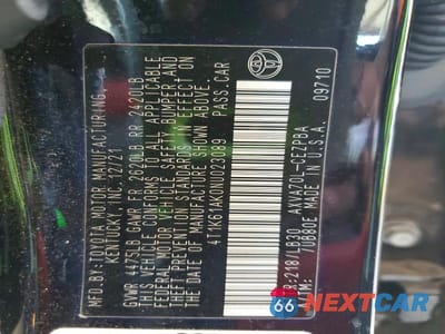 Zdjęcie 12 z 12 samochodu: 2022 TOYOTA CAMRY XSE VIN:4T1K61AK0NU023089 - miniatura