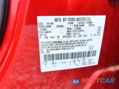 Zdjęcie 13 z 13 samochodu: 2008 LINCOLN MKX VIN:2LMDU88C78BJ29737 - miniatura