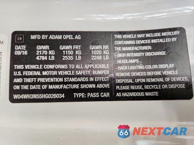 Zdjęcie 12 z 12 samochodu: 2017 BUICK CASCADA PREMIUM VIN:W04WH3N55HG026034 - miniatura