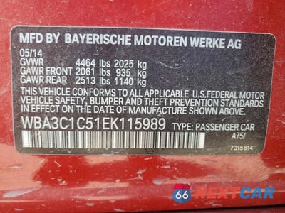 Zdjęcie 12 z 12 samochodu: 2014 BMW 328 I SULEV VIN:WBA3C1C51EK115989 - miniatura