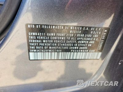 Zdjęcie 12 z 12 samochodu: 2015 VOLKSWAGEN JETTA BASE VIN:3VW2K7AJ5FM327886 - miniatura