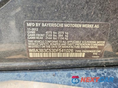 Zdjęcie 12 z 12 samochodu: 2013 BMW 328 XI VIN:WBA3B3C53DF541026 - miniatura