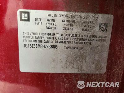 Zdjęcie 12 z 12 samochodu: 2017 CHEVROLET CRUZE LT VIN:1G1BE5SM8H7263808 - miniatura