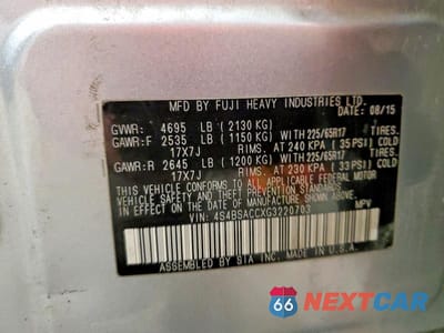 Zdjęcie 14 z 14 samochodu: 2016 SUBARU OUTBACK 2.5I PREMIUM VIN:4S4BSACCXG3220703 - miniatura