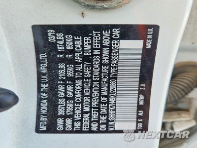Zdjęcie 13 z 13 samochodu: 2019 HONDA CIVIC SPORT VIN:SHHFK7H49KU220860 - miniatura