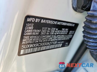 Zdjęcie 13 z 13 samochodu: 2013 BMW X3 XDRIVE28I VIN:5UXWX9C50D0A27109 - miniatura