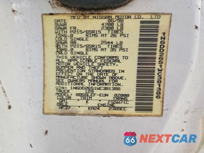 Zdjęcie 12 z 12 samochodu: 1998 NISSAN FRONTIER XE VIN:1N6DD26S1WC381386 - miniatura