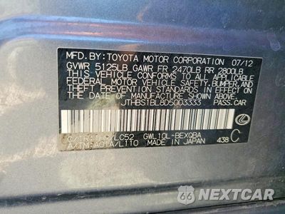 Zdjęcie 12 z 12 samochodu: 2013 LEXUS GS 450H VIN:JTHBS1BL8D5003333 - miniatura