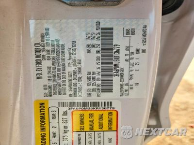Zdjęcie 12 z 12 samochodu: 2019 FORD FUSION SEL VIN:3FA6P0MU5KR136779 - miniatura