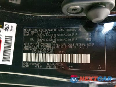 Zdjęcie 14 z 14 samochodu: 2026 TOYOTA SIENNA XLE 8-PASSENGER VIN:5TDYRKEC0TS293021 - miniatura