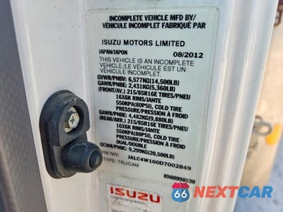 Zdjęcie 13 z 13 samochodu: 2013 ISUZU NPR HD - BOX TRUCK VIN:JALC4W160D7002849 - miniatura